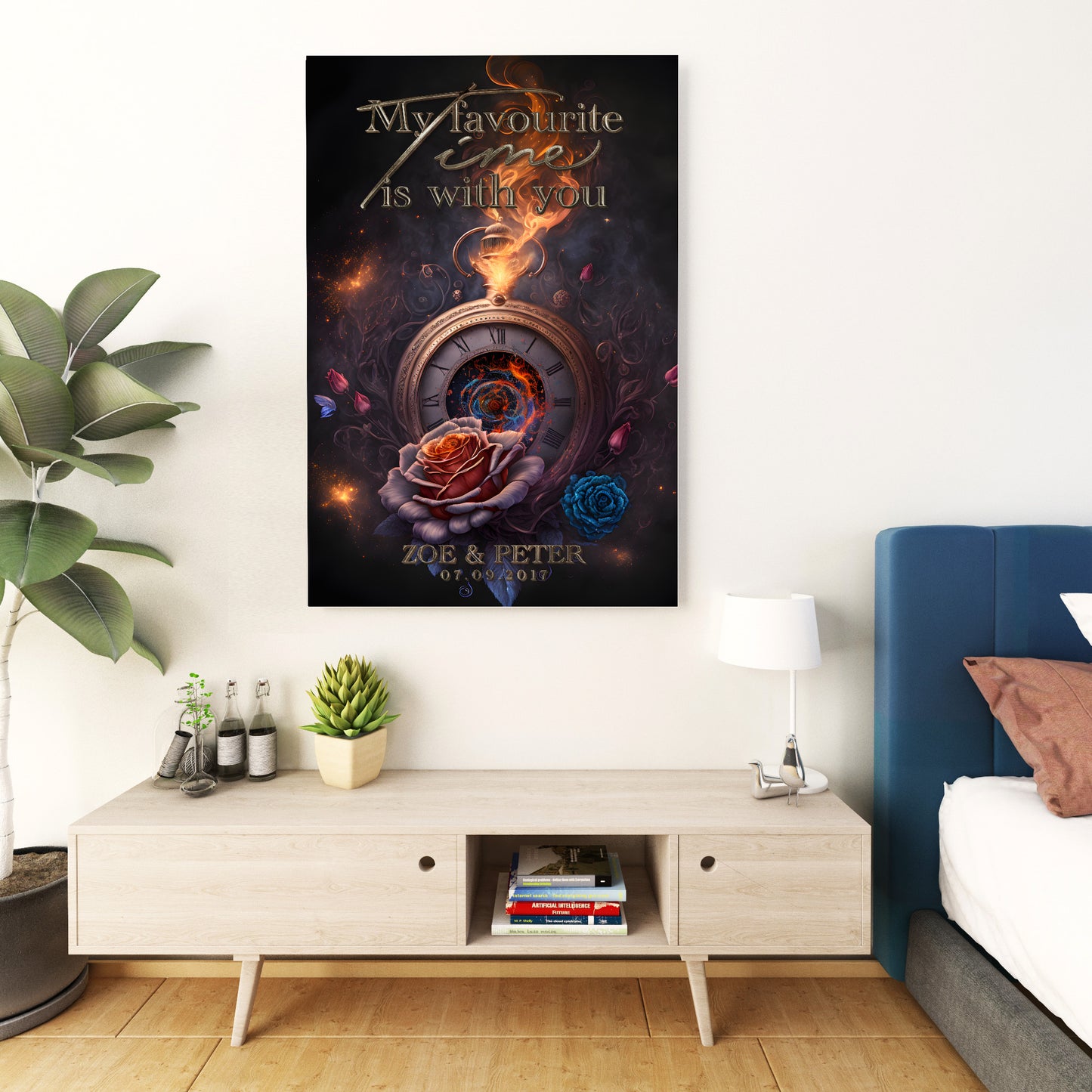 Personalisierte Leinwand - Liebesmotiv "Eternal Ember" für Paare