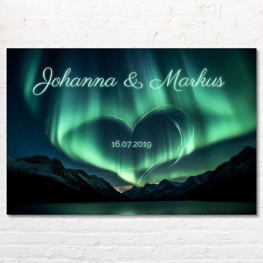 Leinwand "Aurora Herz" - Geschenk für Paare
