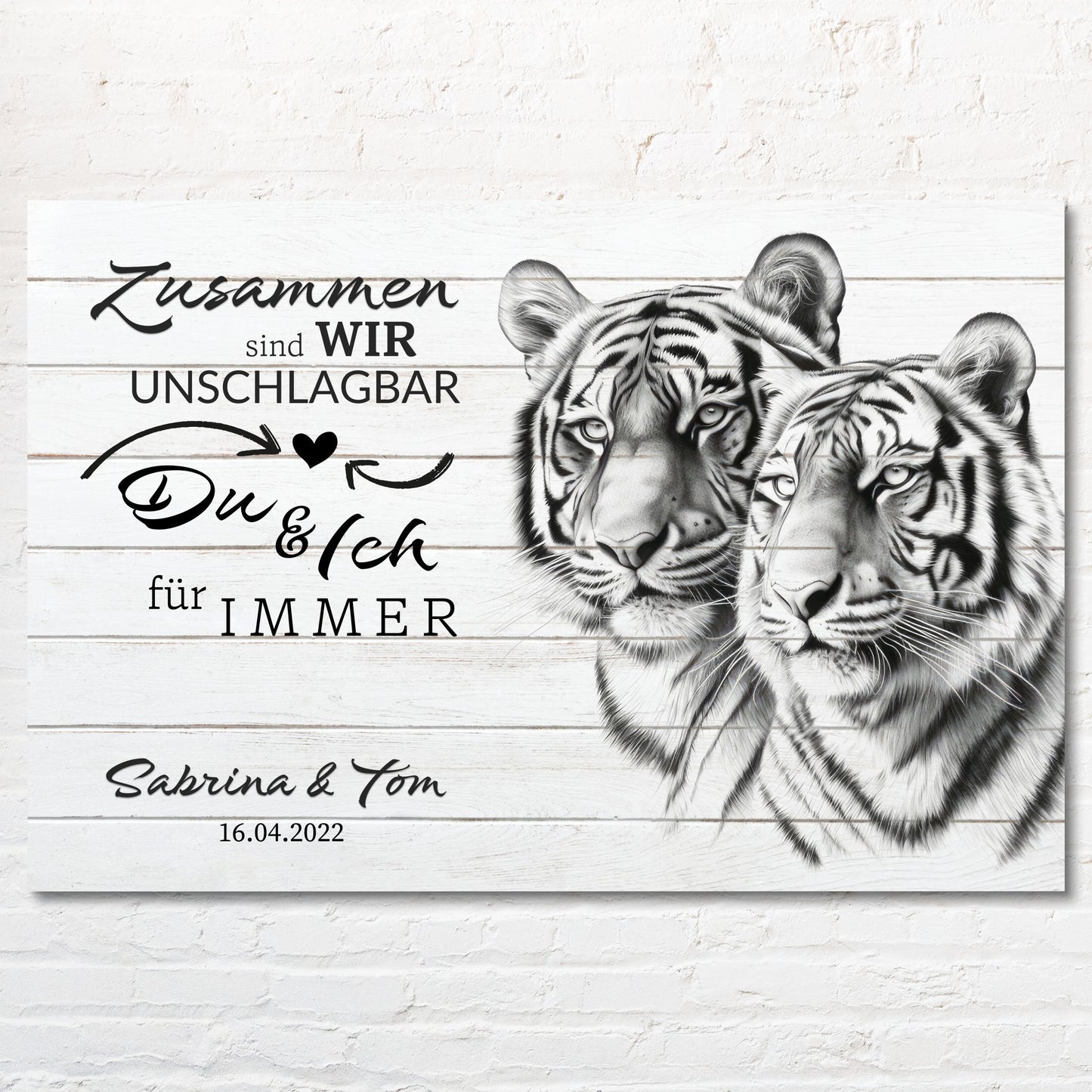 Leinwand "Tigerliebe" - Einzigartiges Geschenk für Paare