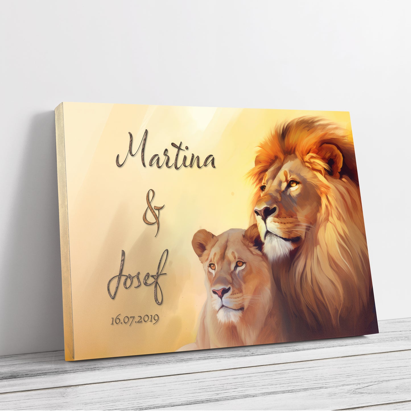 Leinwand Lion Love - Geschenk für Paare