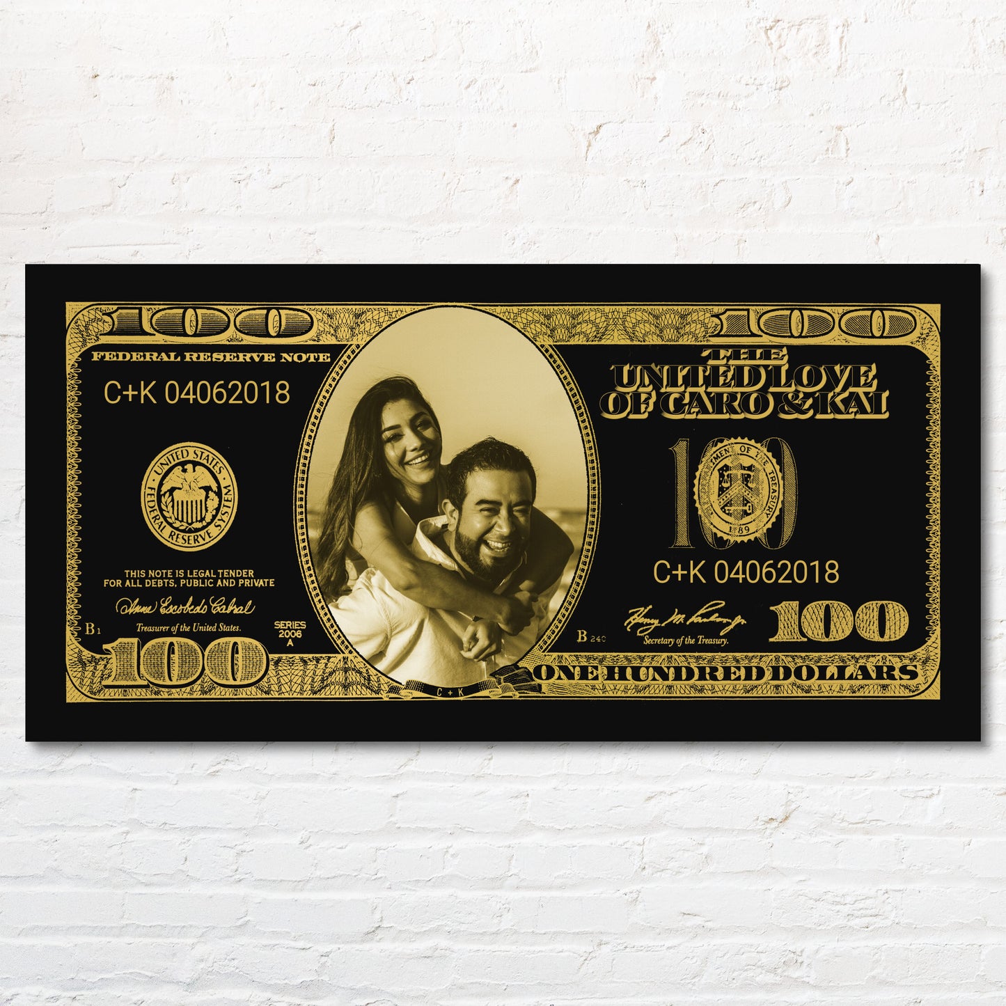 United Dollar Love - Leinwand für Paare