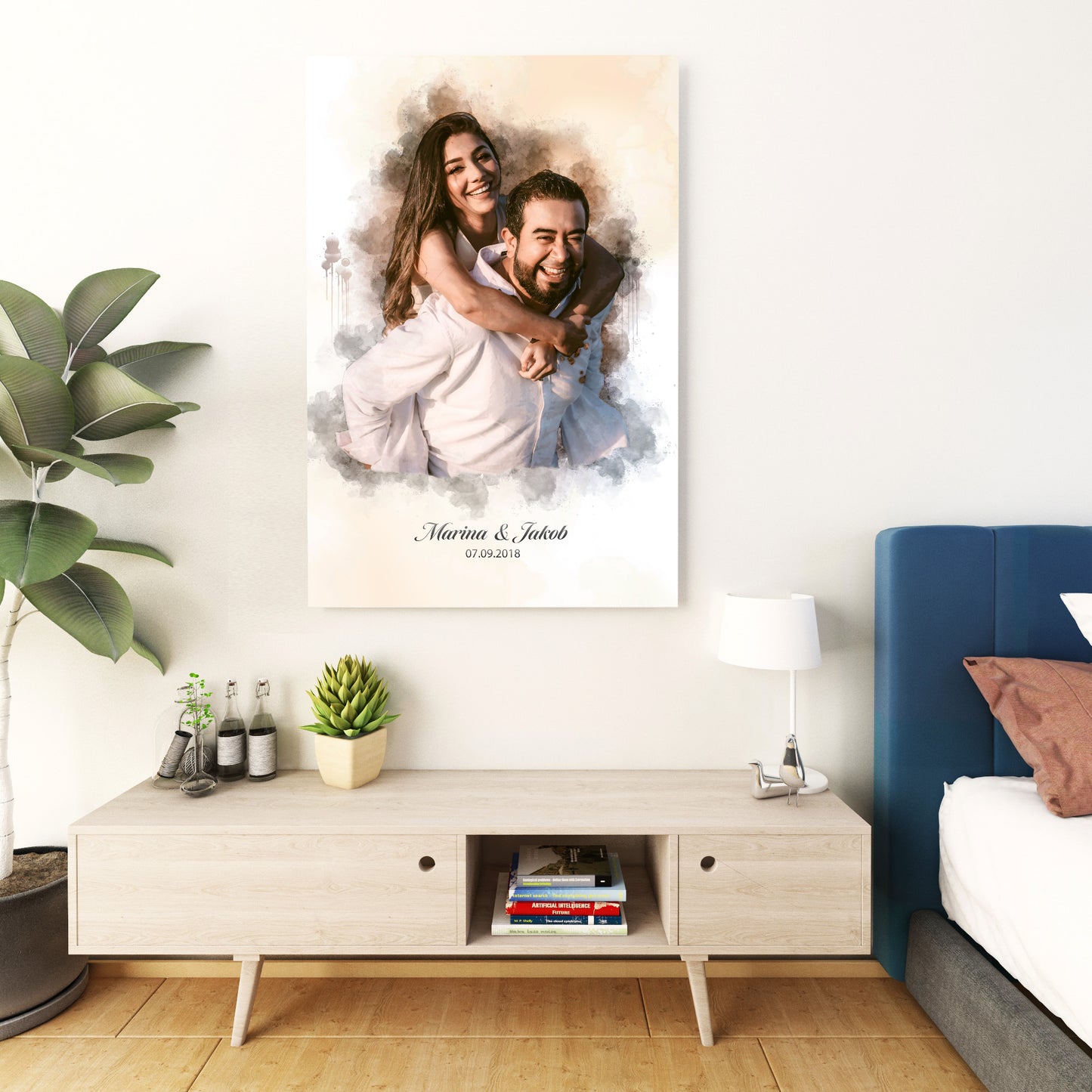 Momente in Aquarell Geschenk für Paare personalisierbar