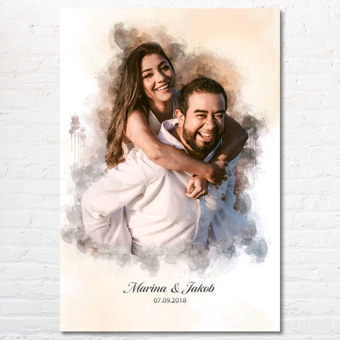 Momente in Aquarell Geschenk für Paare personalisierbar